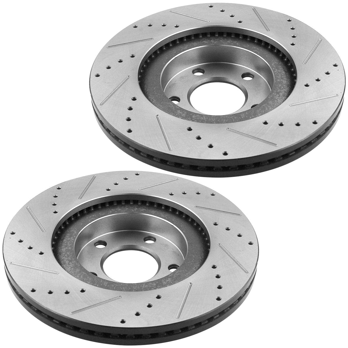 Front Drilled Slotted Disc Brake Rotors Pair 2 for Ford Edge Lincoln MKX 3.7L V6