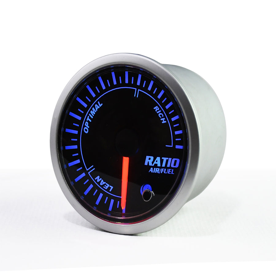 MotorbyMotor 7 Color Air Fuel Ratio AFR Gauge, Pointer Universal 2-1/16" 52mm Smoked Lens Air Fuel Automotive Fuel Pressure Gauge