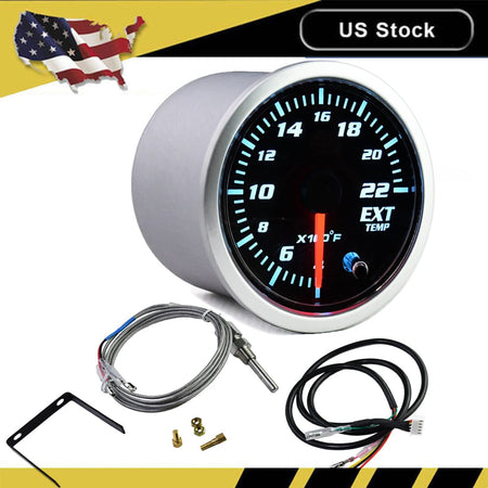 2'' 52mm Exhaust Gas Temp Gauge Universal 7 Color LED Temperature EGT Gauge Meter with Sensor 12V