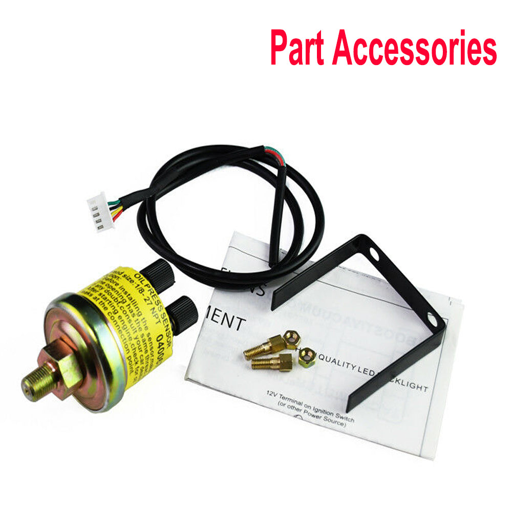 MotorbyMotor Fuel Pressure Gauge 140 PSI Electronic Fuel Gauge Kit 7 Color LED Digital Display Fuel Gauge-Smoked Lens