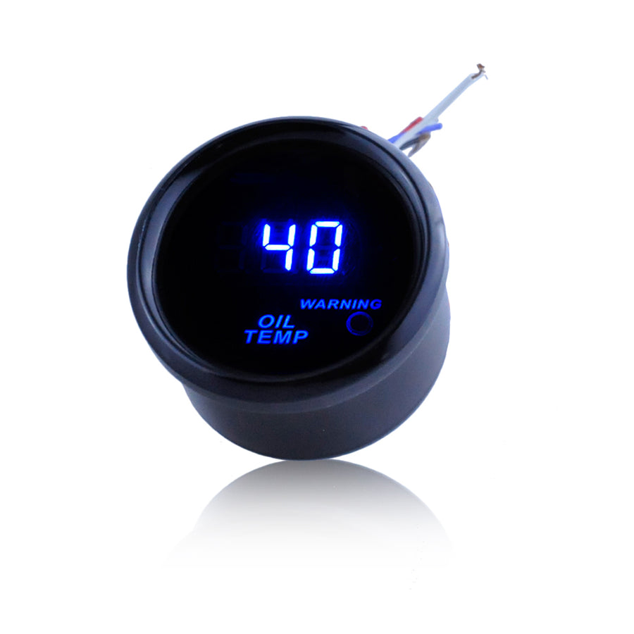 MotorbyMotor 2" 52mm Temp Black LED Oil Temperature Gauge Meter with Sensor-Universal