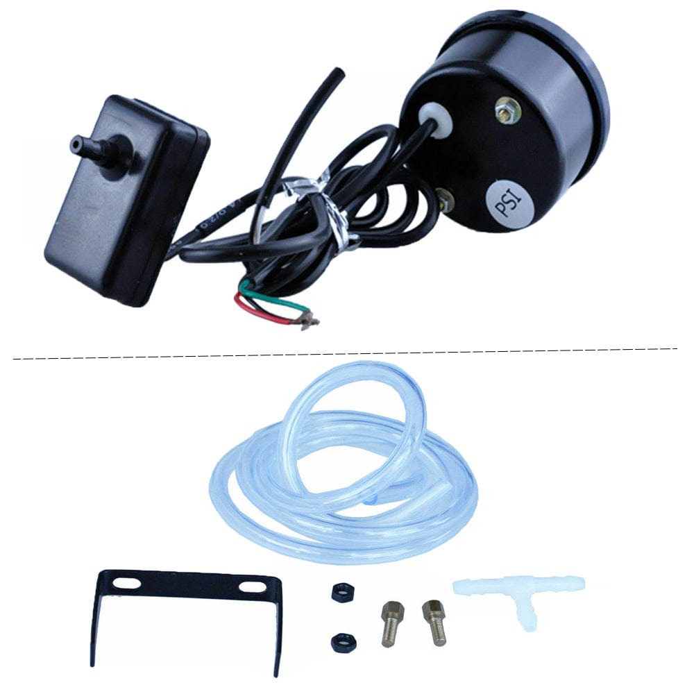 MotorbyMotor 30 PSI Turbo Gauge Blue LED Smoke Lens 2" 52mm Turbo Boost Gauge Sensor for Car AUTO 0~15V Universal