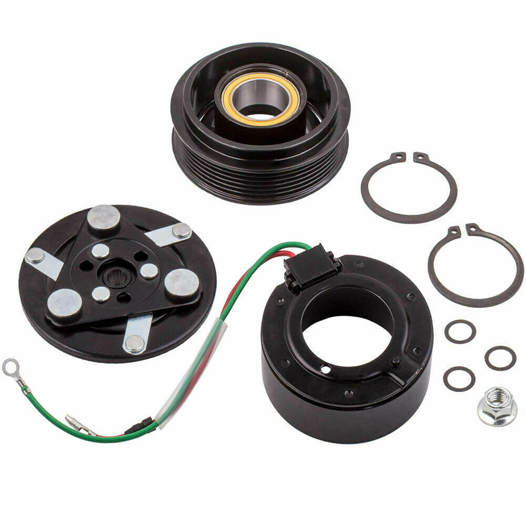 (4CYL 1.7L) A/C Compressor Clutch Assembly Kit Pulley Coil Plate Fit 2001-2005 Honda Civic AC Clutch Kit Compressor Assembly TRS090