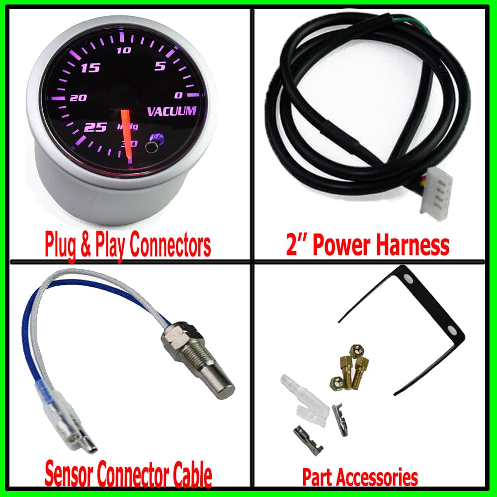 12V Gauge 2" 52mm Blue Digital LED Electronic Voltage Volt Gauge Meter with Sensor Voltmeter Gauge for Car