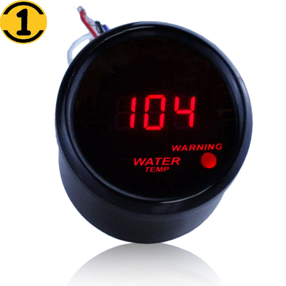 MotorbyMotor Digital Water Temperature Gauge 2" 52mm Red LED Water Temp Sensor Gauge Fahrenheit for Car Automotive DC 12V