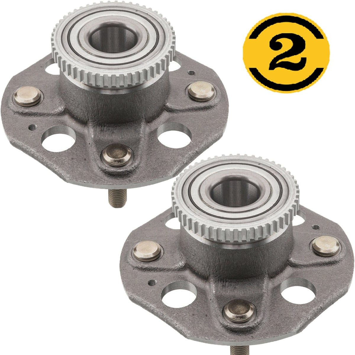 MotorbyMotor Rear Wheel Bearing Fit 1998-2002 Honda Accord Wheel Hub w/ABS 2WD FWD, 4 Lugs, 512178 (2 Pack)