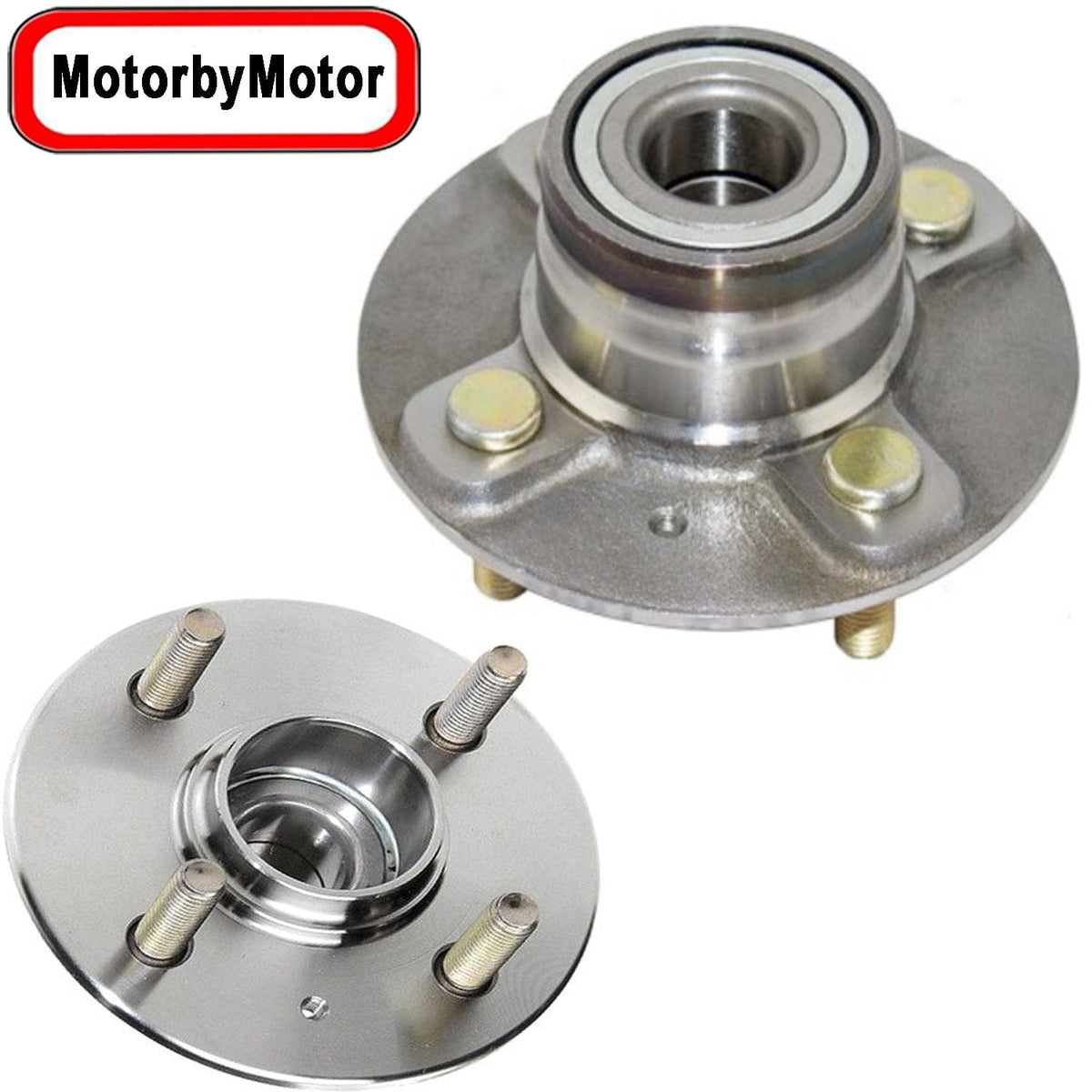 Rear Wheel Bearing for 2000-2006 Hyundai Accent Wheel Hub w/4 Lugs 2WD FWD, Non-ABS, 512193 (2 Pack)