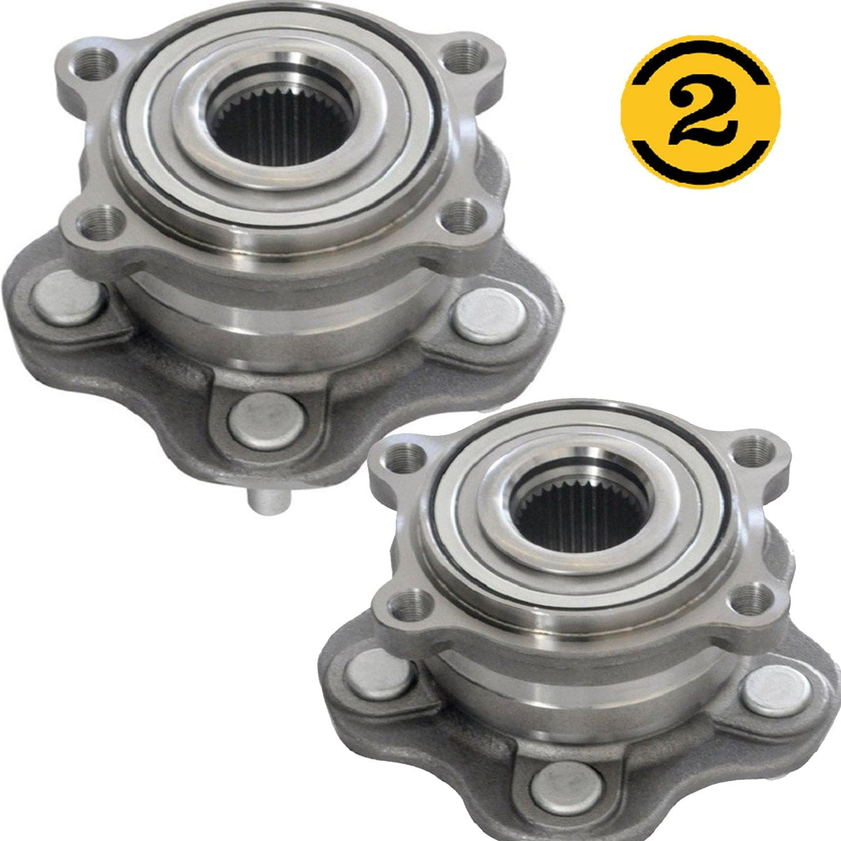 Rear Wheel Bearing Fit Infiniti EX35-Q70, Nissan 370Z Wheel Hub w/5 Lugs, 512379 (2 Pack)