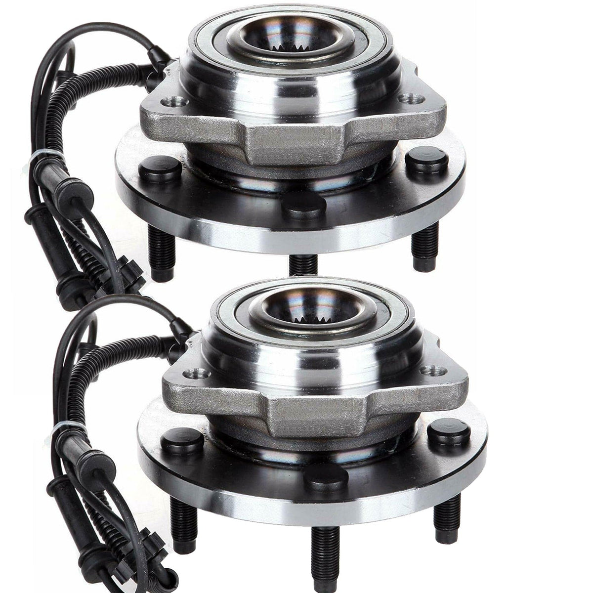 Front Wheel Bearing Hub Assembly Fit 2007 2008 2009 2010 Jeep Wrangler Hub Bearing(2 Pack)-5 Lugs w/ABS, 2WD 4WD, Replace 513272