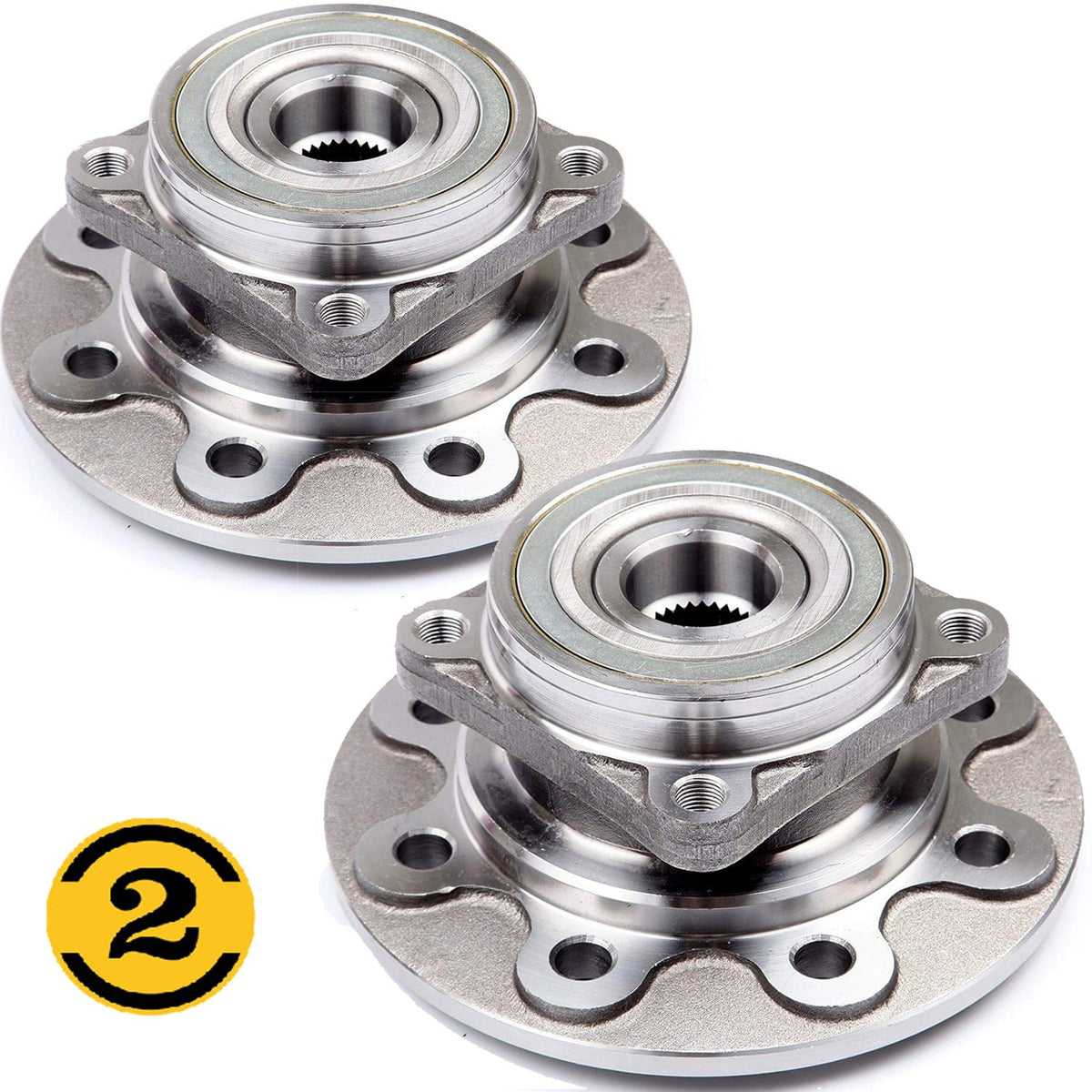 Front Wheel Bearing Fit Dodge Ram 2500 1994-1999 Wheel Hub w/8 Lugs 4WD, 2W/ABS, 515012  (2 Pack)