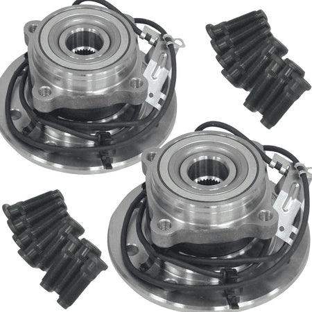 Front Wheel Bearing Fit 1998 1999 Dodge Ram 3500 Pickup Wheel Hub w/ABS 8 Lugs, 4WD, 515068 515069 (2 Pack)