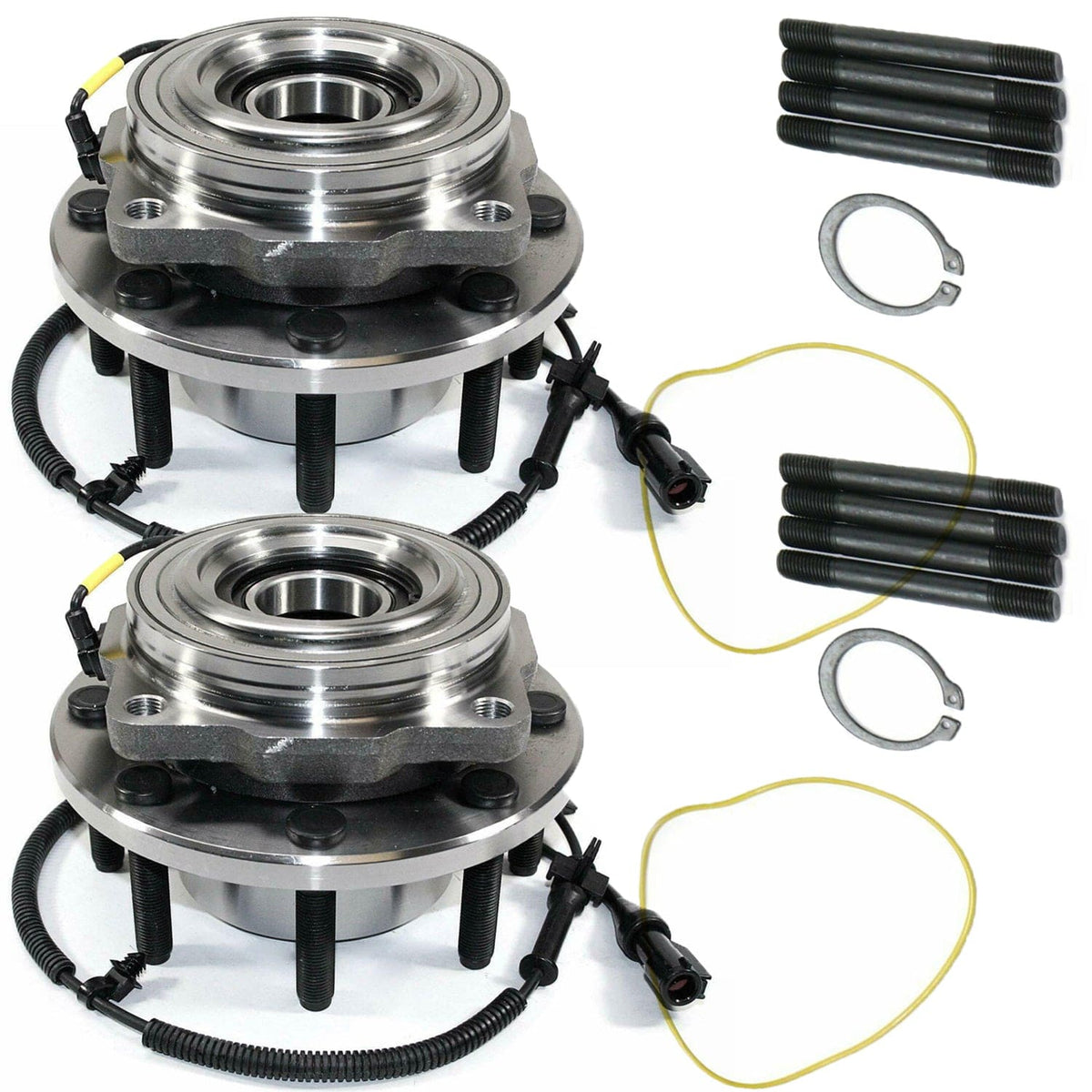 Front Wheel Bearing Fit Ford F-250 F-350 F-450 F-550 Super Duty Wheel Hub  w/ABS w/8 Lugs, 4WD, 515081 (2 PACK)