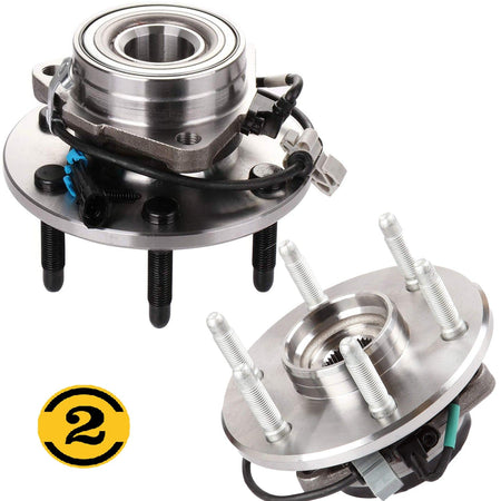 Front Wheel Bearing Fit 2003-2005 Chevrolet Astro GMC Safari Wheel Hub 6 Lugs w/ABS AWD, 515091 & 515092 (2 Pack)