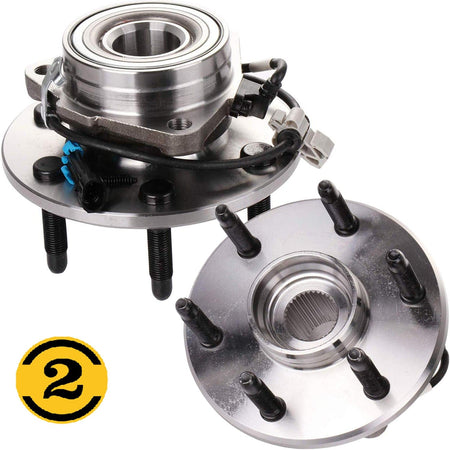 Front Wheel Bearing Fit 2003-2005 Chevrolet Astro GMC Safari Wheel Hub 6 Lugs w/ABS AWD, 515091 & 515092 (2 Pack)