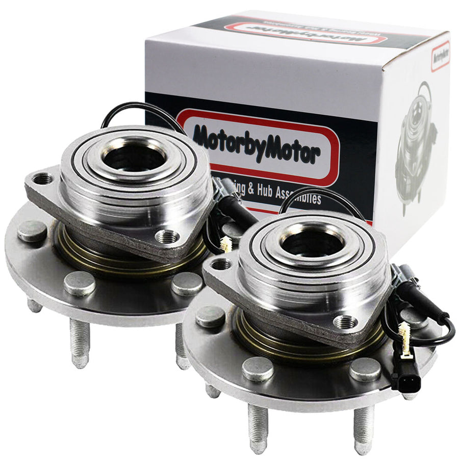 MotorbyMotor Front Wheel Bearing Fit Chevy GMC Cadillac-6 Lugs w/ABS,4WD，515160 (Set of 2)