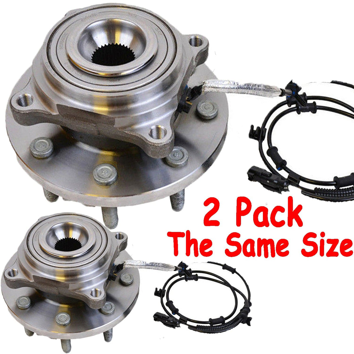 MotorbyMotor 515162 Front Wheel Bearing and Hub Assembly with 8 Lugs Fits for Dodge Ram 2500 3500 Low-Runout OE Directly Replacement Hub Bearing w/ABS-2 Pack