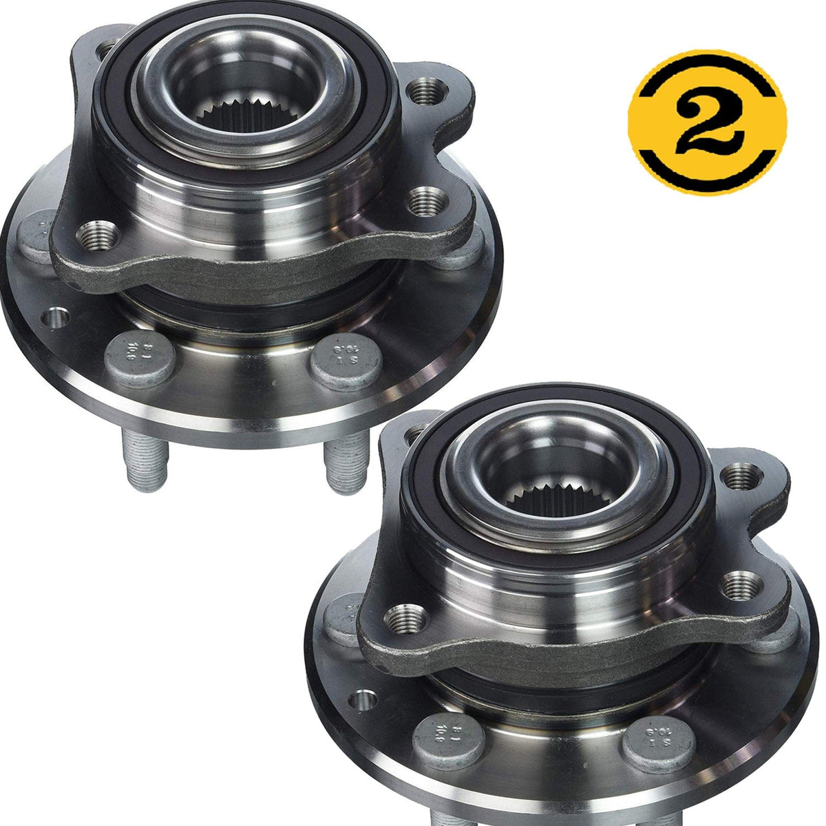 Front Wheel Bearing Fit 2015-2019 GMC Canyon, Chevrolet Colorado Wheel Hub 6 Lugs, 4WD, 515167 (2 Pack)
