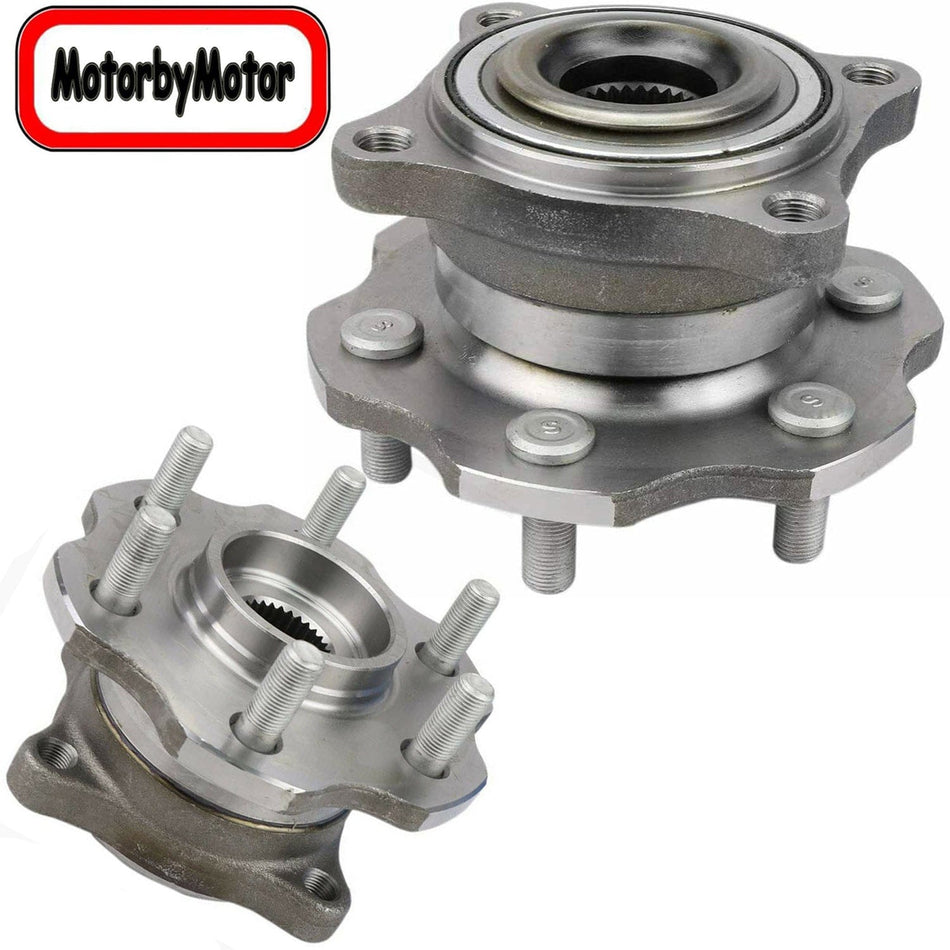 MotorbyMotor Rear Wheel Bearing for 2005-2008 Nissan Armada, 2005-2012 Nissan Pathfinder Wheel Hub w/6 Lugs-541003 (Set of 2)