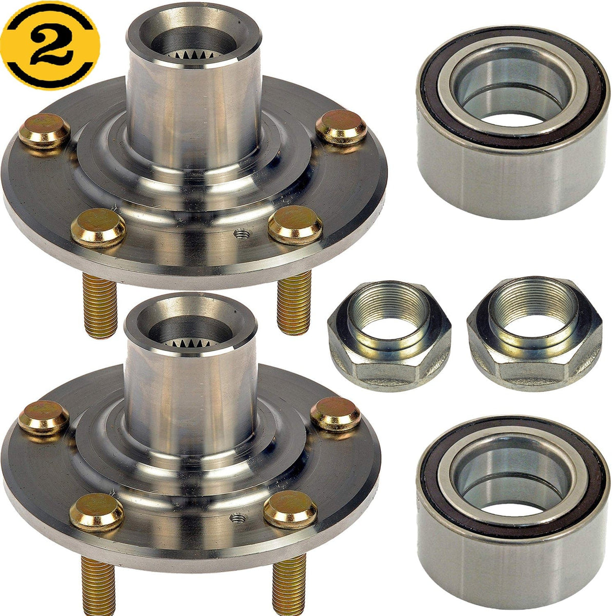 Front Wheel Bearing Fit 2012-2015 Honda Civic, 2013-2018 Acura ILX Hub Bearing w/5 Lugs, 930 455 510111 (2 Pack)