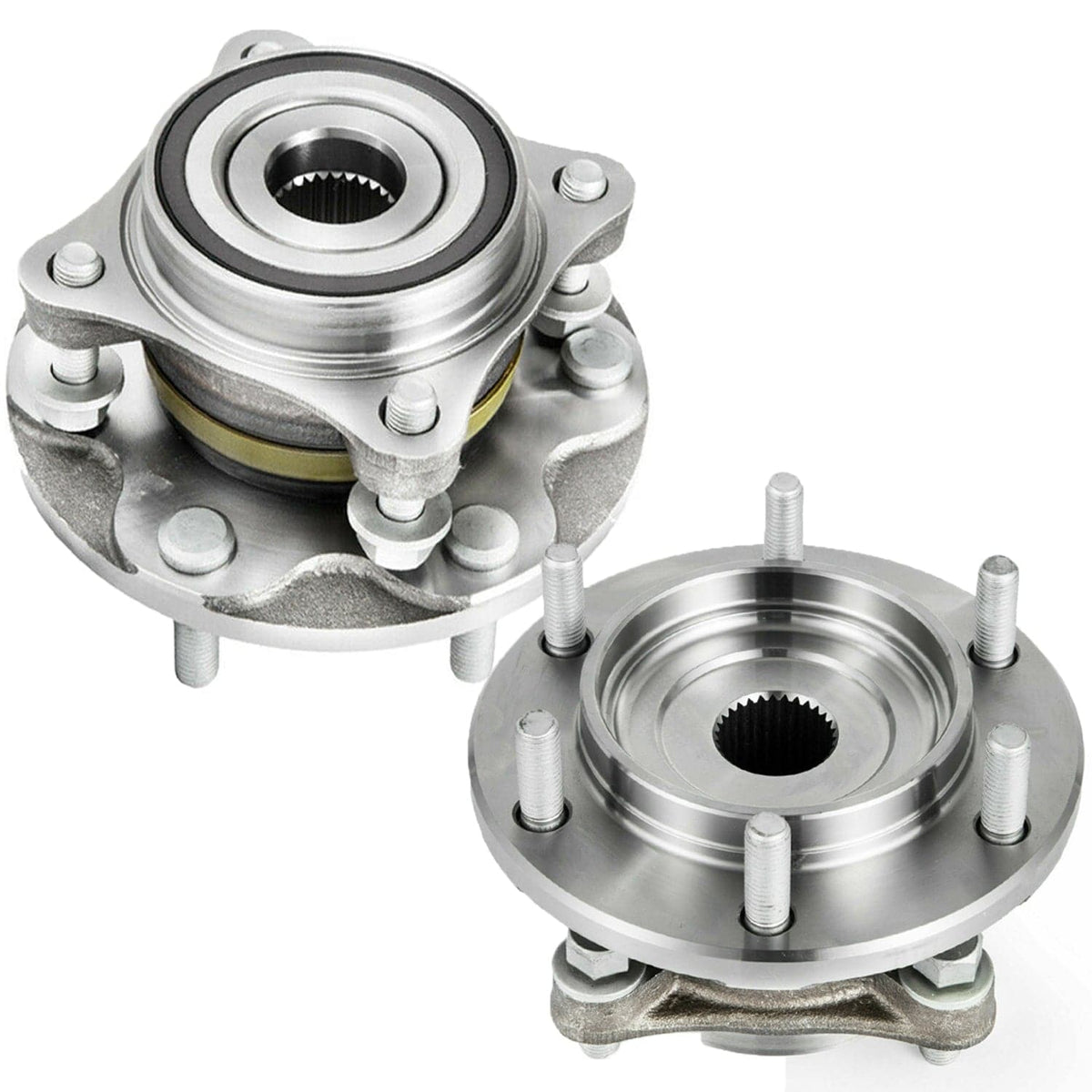 MotorbyMotor Front Wheel Bearing and Hub Assembly with 6 Lugs Fits for Lexus GX460 GX470,Toyota 4Runner FJ Cruiser Tacoma Low-Runout OE Directly Replacement Hub Bearing-2 Pack
