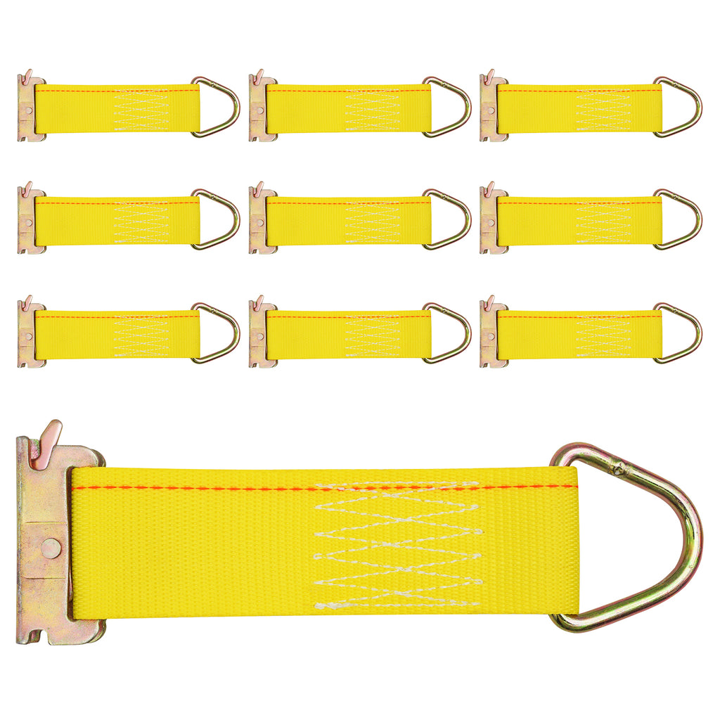 Robbor E Track Straps 2 in. x 6 in. E Track Tie Off Strap Rope with E-Track and D-Ring for Load Securement Tiedown in Pickups, Trailers, Trucks, Boats, Vans, Cars