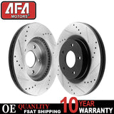 Rear Drilled Slotted Disc Brake Rotors 31318 Set For Honda Pilot Acura MDX 5 Lug