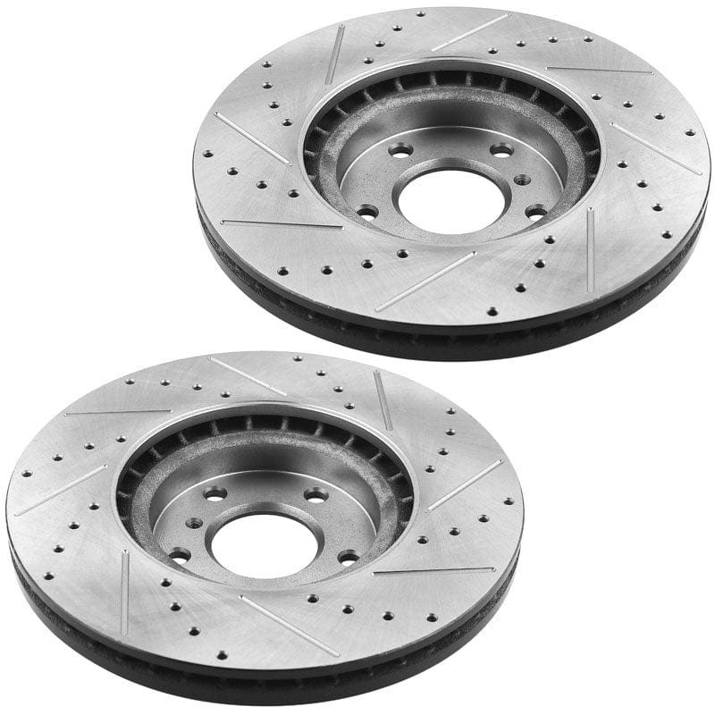 Front Black E-Coat Brake Rotors + Brake Pads for Nissan Murano 350Z