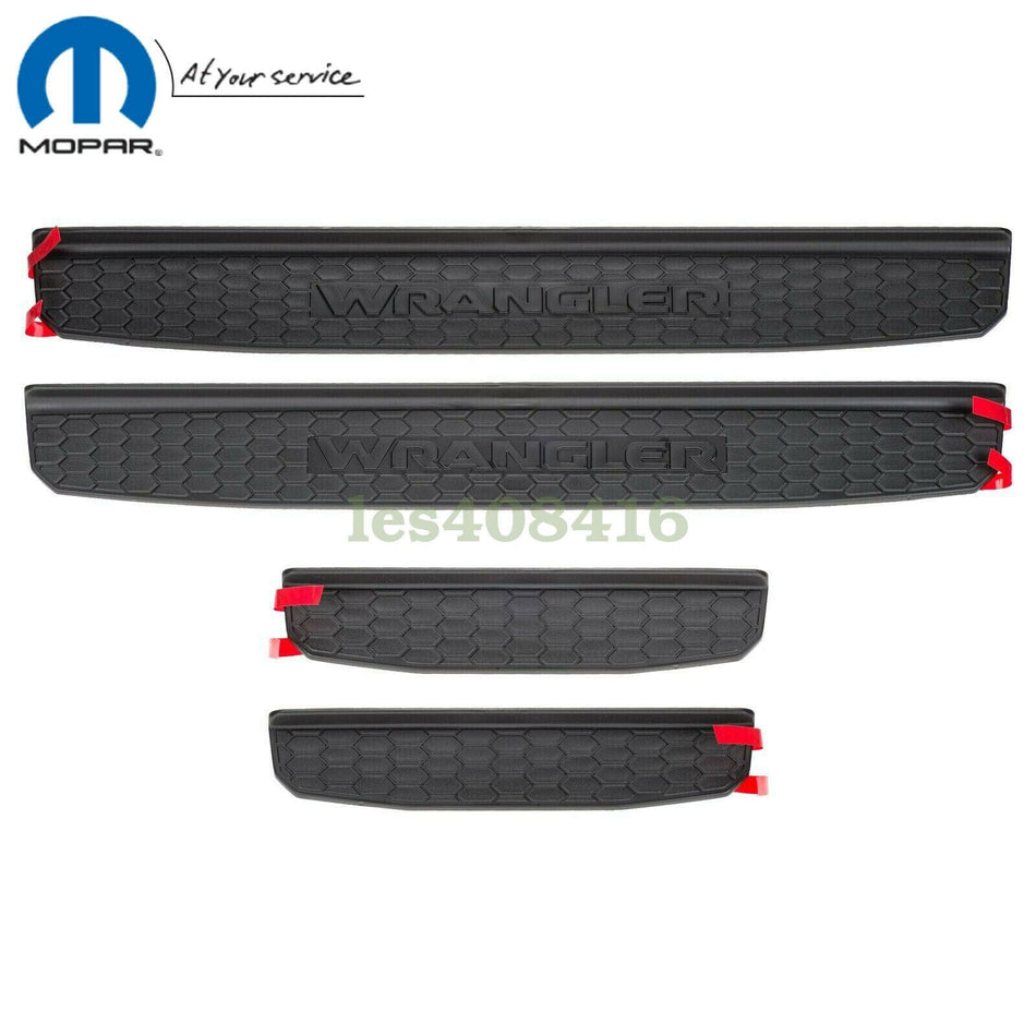 MOPAR 4 Door Black Molded Door Sill Guards for 18-21 JEEP WRANGLER (JL)
