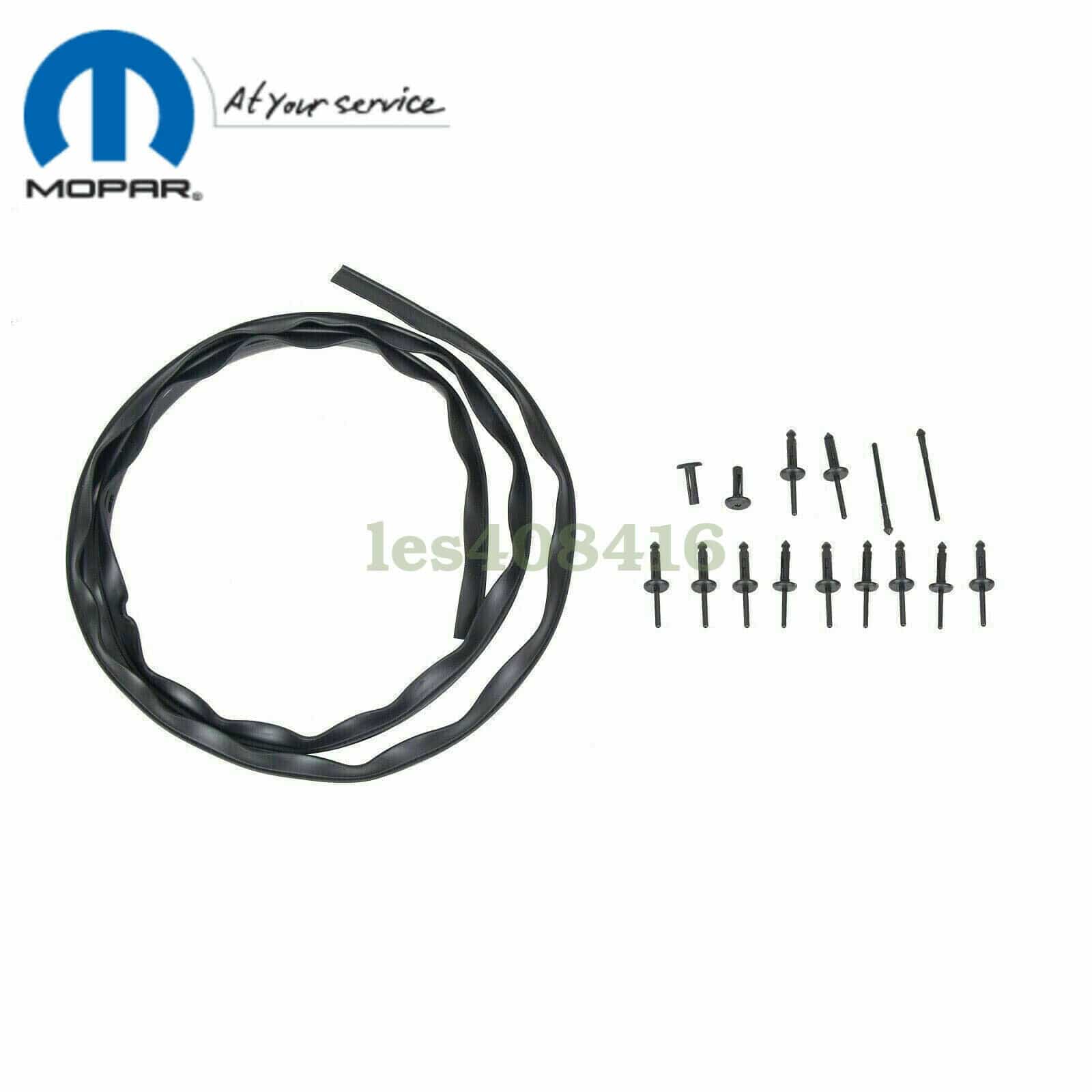 Mopar Dodge Challenger Front Hood Bumper Weatherstrip Seal and Rivets ...