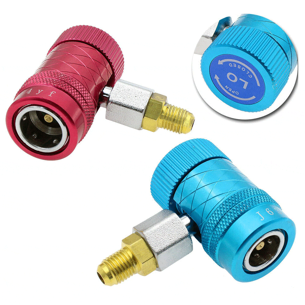 Quick Connector Refrigerant Air Conditioning Adapter Replacement Adapter,1/4" R1234yf Manual Couplers Connector Adapters-2Pack