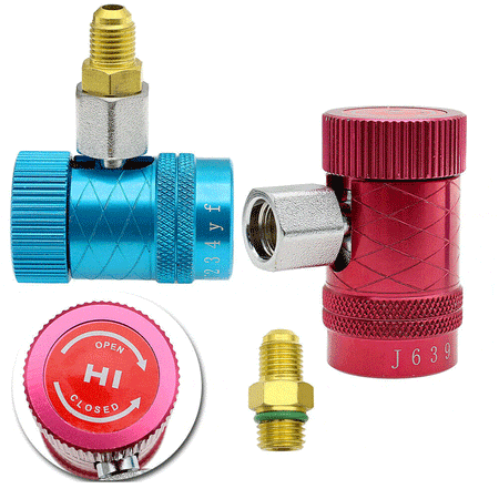 Quick Connector Refrigerant Air Conditioning Adapter Replacement Adapter,1/4" R1234yf Manual Couplers Connector Adapters-2Pack