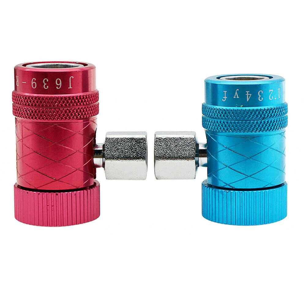 Quick Connector Refrigerant Air Conditioning Adapter Replacement Adapter,1/4" R1234yf Manual Couplers Connector Adapters-2Pack