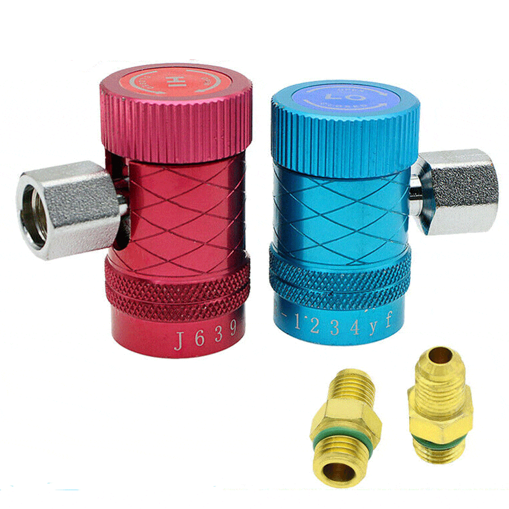 Quick Connector Refrigerant Air Conditioning Adapter Replacement Adapter,1/4" R1234yf Manual Couplers Connector Adapters-2Pack