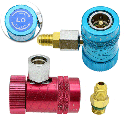 Quick Connector Refrigerant Air Conditioning Adapter Replacement Adapter,1/4" R1234yf Manual Couplers Connector Adapters-2Pack