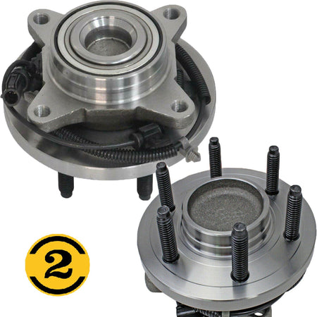 Set 2 Front Wheel Bearing & Hub Assembly for 2009 2010 Ford F-150 2WD w/ABS 6LUG