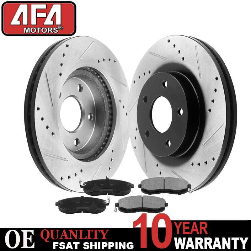 Rear Performance Drilled Slotted Brake Rotors & Ceramic Pads Kit for Honda Pilot