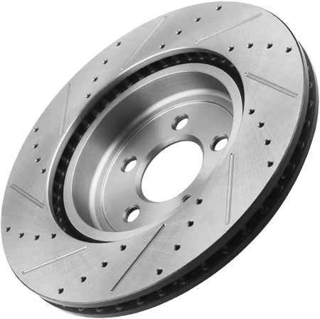 Front Drilled Brake Rotors + Brake Pads For Dodge Challenger Charger Magnum 300