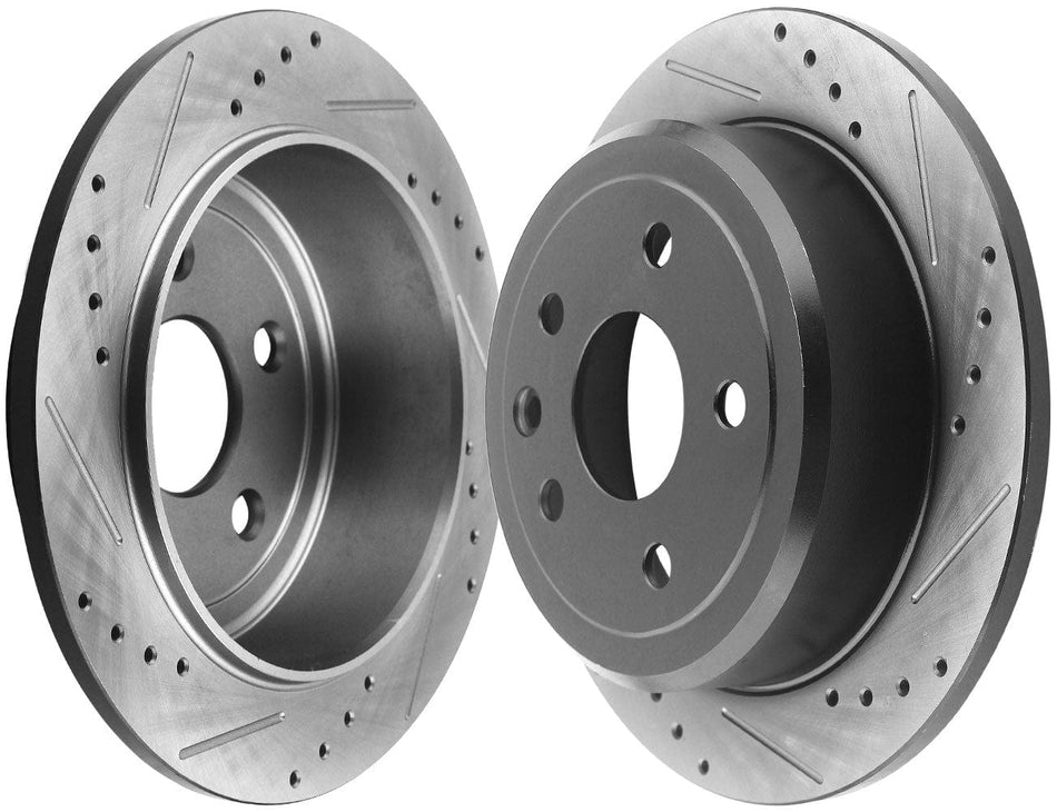 Rear Drilled Disc Brake Rotors For Nissan LEAF 350Z Rogue Infiniti G35 Juke