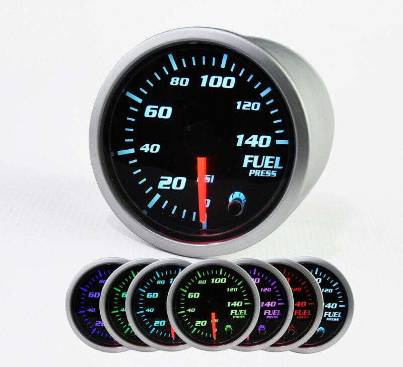 52mm/ 2" Fuel Pressure Gauge Press Meter Black Face 0-140 PSI Alluminium 12V
