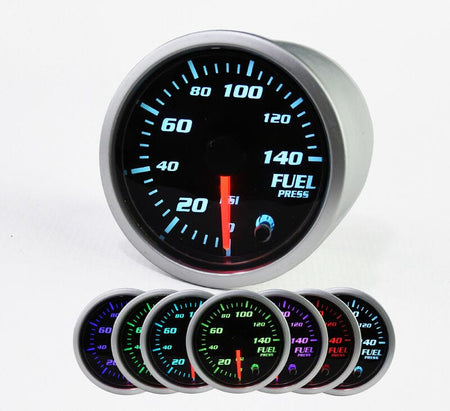 52mm/ 2" Fuel Pressure Gauge Press Meter Black Face 0-140 PSI Alluminium 12V