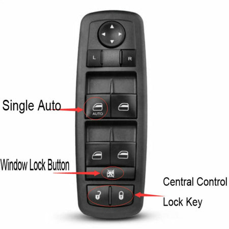 Left Side Power Window Switch for 2008-2012 Jeep Liberty 2008-2012 Dodge Nitro