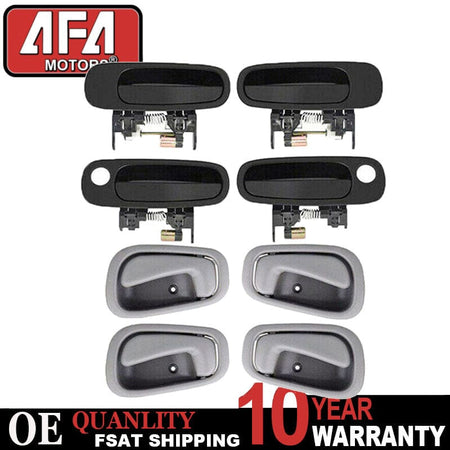 Inside Outside Front And Rear Black Door Handles for Chevy Prizm Toyota Corolla