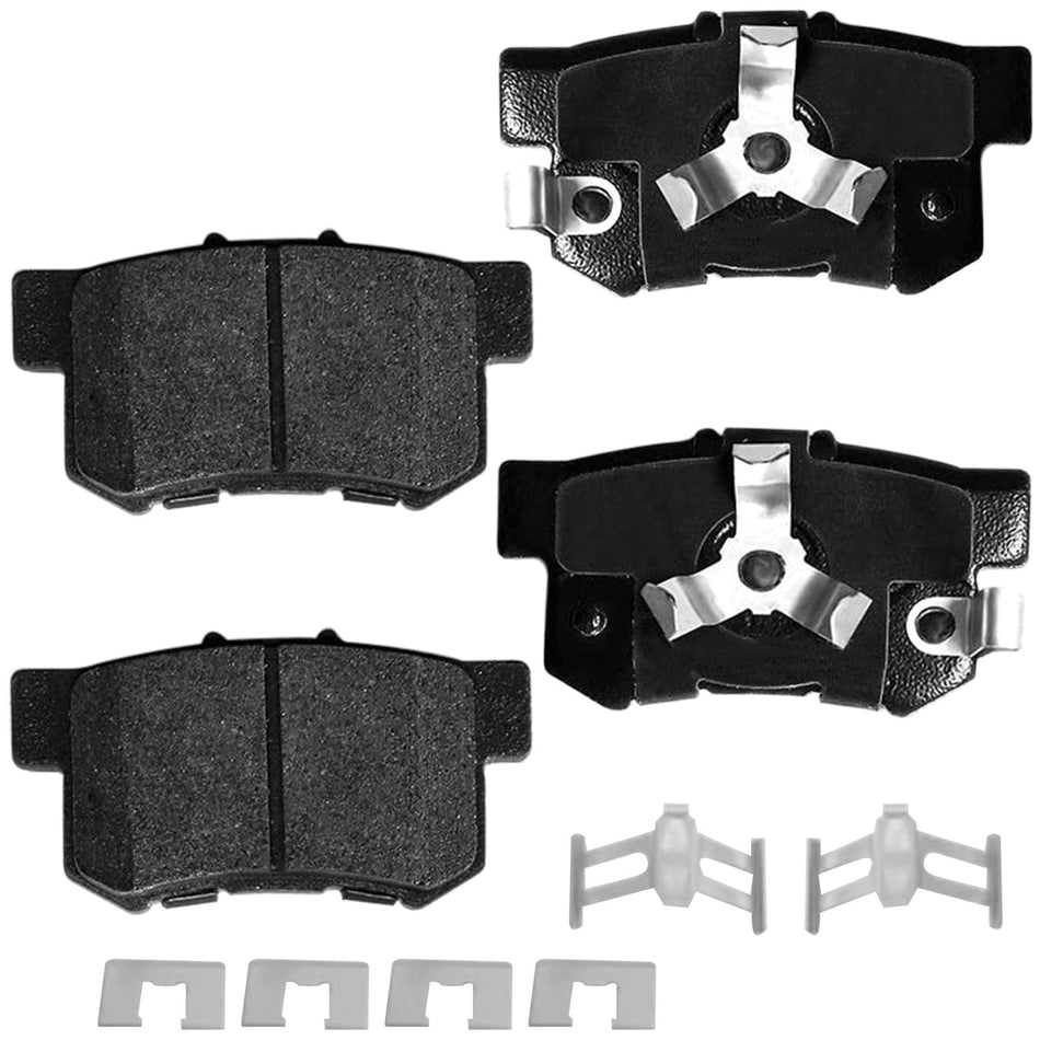 MotorbyMotor Rear Ceramic Brake Pads with Hardware Kits BMW 525i 525ix 528i 528xi 530i 530xi 535i xDrive 535xi X5 X6 Low Dust Brake Pad