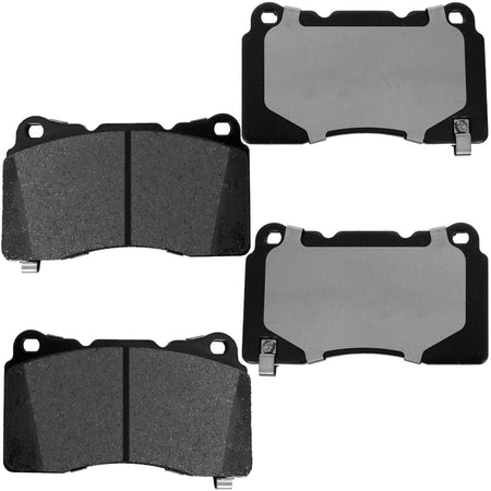 MotorbyMotor Front Ceramic Brake Pads with Hardware Kits Buick Regal Sportback Tourx, Caillac ATS CT6 CTS STS XTS,Chevrolet Camaro Corvette, Ford GT Mustang, Hyundai Genesis Coupe, Pontiac G8