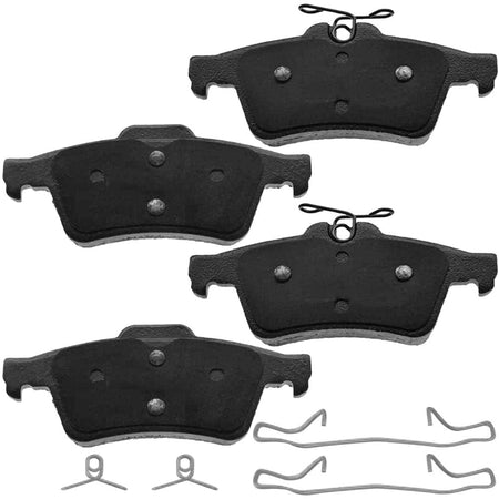 MotorbyMotor Rear Ceramic Brake Pads with Hardware Kits for Chevrolet Cobalt, Ford Escape Focus Transit Connect, Jaguar S-Type Super V8 Vanden Plas XF XJ XJ8 XJR XK XKR