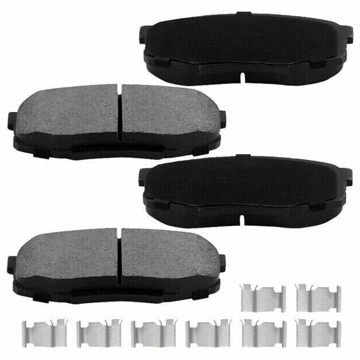 Rear Ceramic Brake Pads w/Hardware Kits Fits for Cadillac Deville DTS Escalade, Chevrolet Astro Silverado 1500, GMC Tahoe Safari Sierra 1500 Yukon-4 Pack