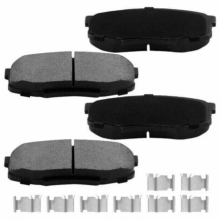 Rear Ceramic Brake Pads w/Hardware Kits Fits for Cadillac Deville DTS Escalade, Chevrolet Astro Silverado 1500, GMC Tahoe Safari Sierra 1500 Yukon-4 Pack