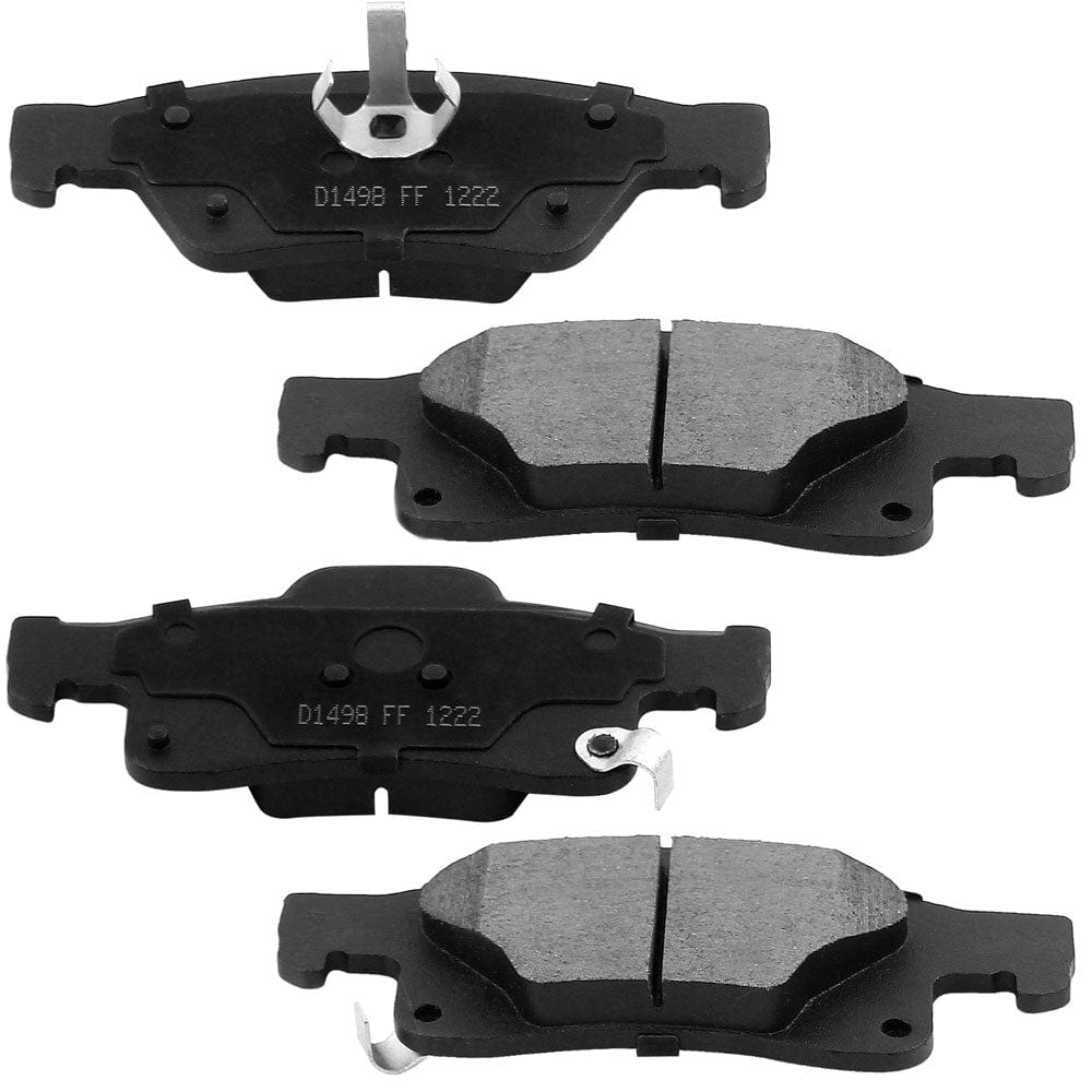 Rear Ceramic Brake Pads w/Hardware Kits Fits for Dodge Durango, Jeep Grand Cherokee-Ceramic Low Dust Brake Pad-4 Pack