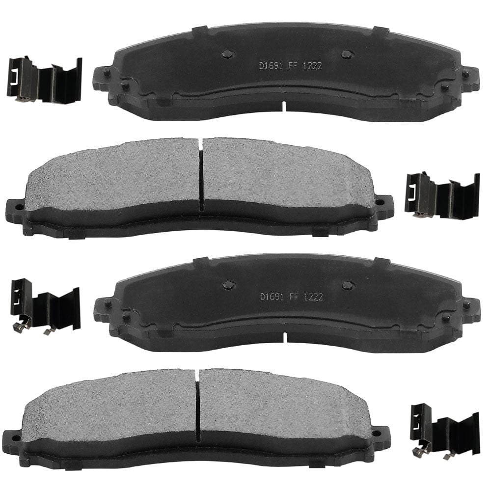 Rear Ceramic Brake Pads w/Hardware Kits Fits forFord F250 F350 F450 Super Duty-Ceramic Low Dust Brake Pad-4 Pack