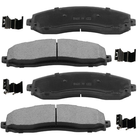 Rear Ceramic Brake Pads w/Hardware Kits Fits forFord F250 F350 F450 Super Duty-Ceramic Low Dust Brake Pad-4 Pack